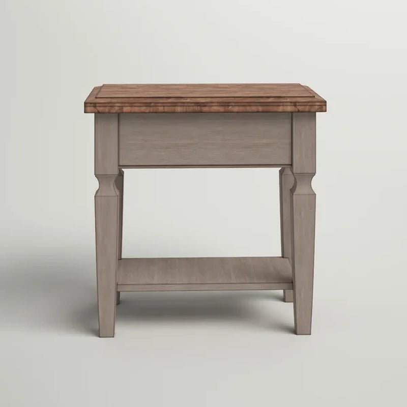 Bonas 24'' Tall Solid Wood End Table with Storage