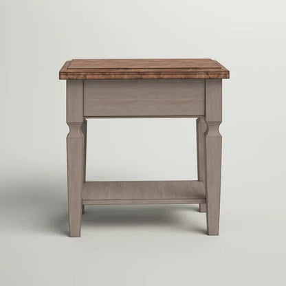 Bonas 24'' Tall Solid Wood End Table with Storage