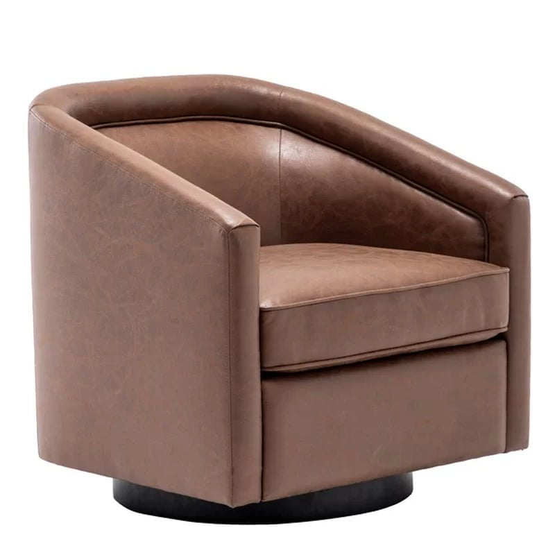 Kiersten Upholstered Swivel Barrel Chair