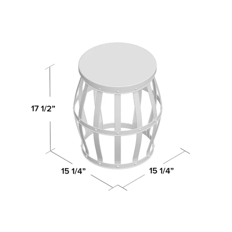 Fayean 17.5'' Tall Solid Wood Drum End Table