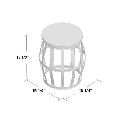 Fayean 17.5'' Tall Solid Wood Drum End Table