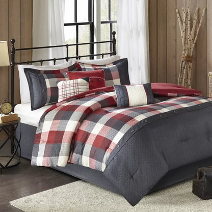 Schnitzer 7 Piece Herringbone Comforter Set