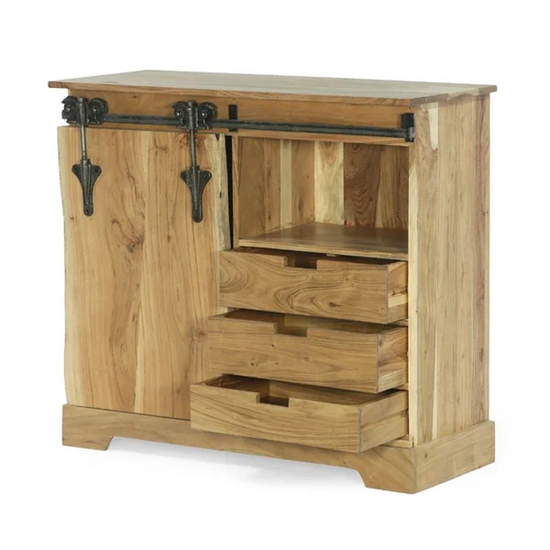 Laymon 35'' Tall Solid Wood 1 - Door Accent Cabinet