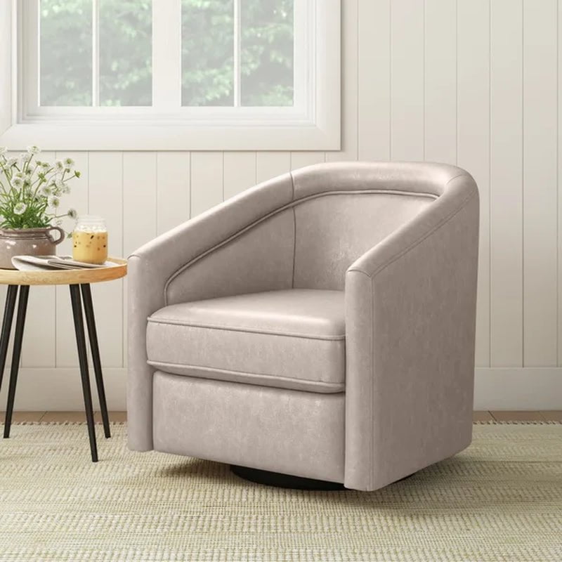 Kiersten Upholstered Swivel Barrel Chair