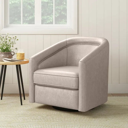 Kiersten Upholstered Swivel Barrel Chair