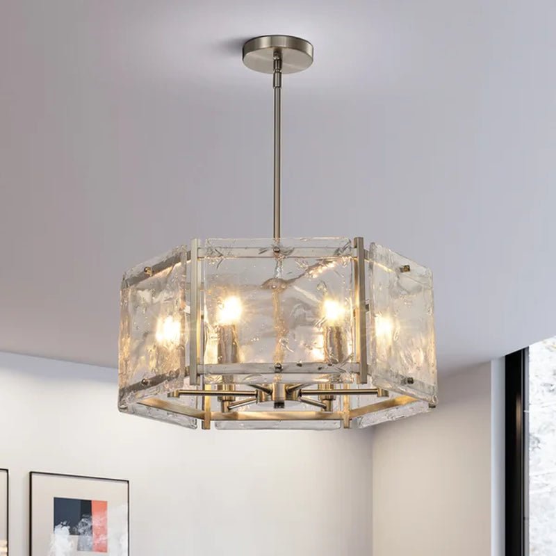 Leyla 6 - Light Dimmable Drum Chandelier
