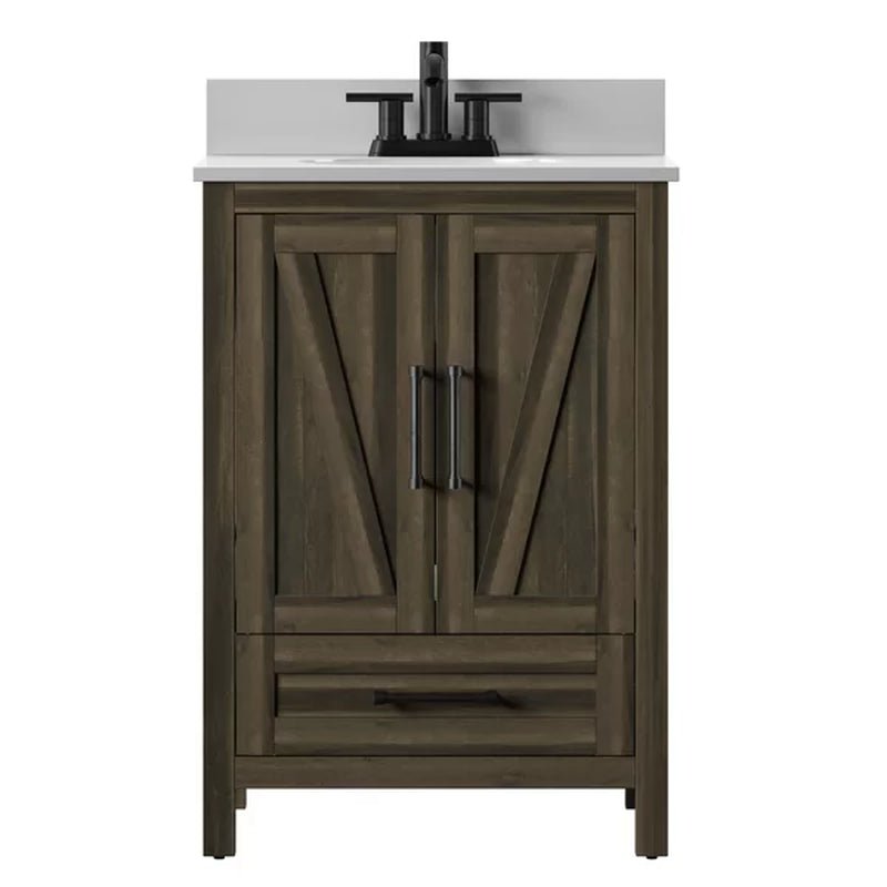Brian 23.88'' Free-Standing Single Bathroom Vanity with Stone Vanity Top
