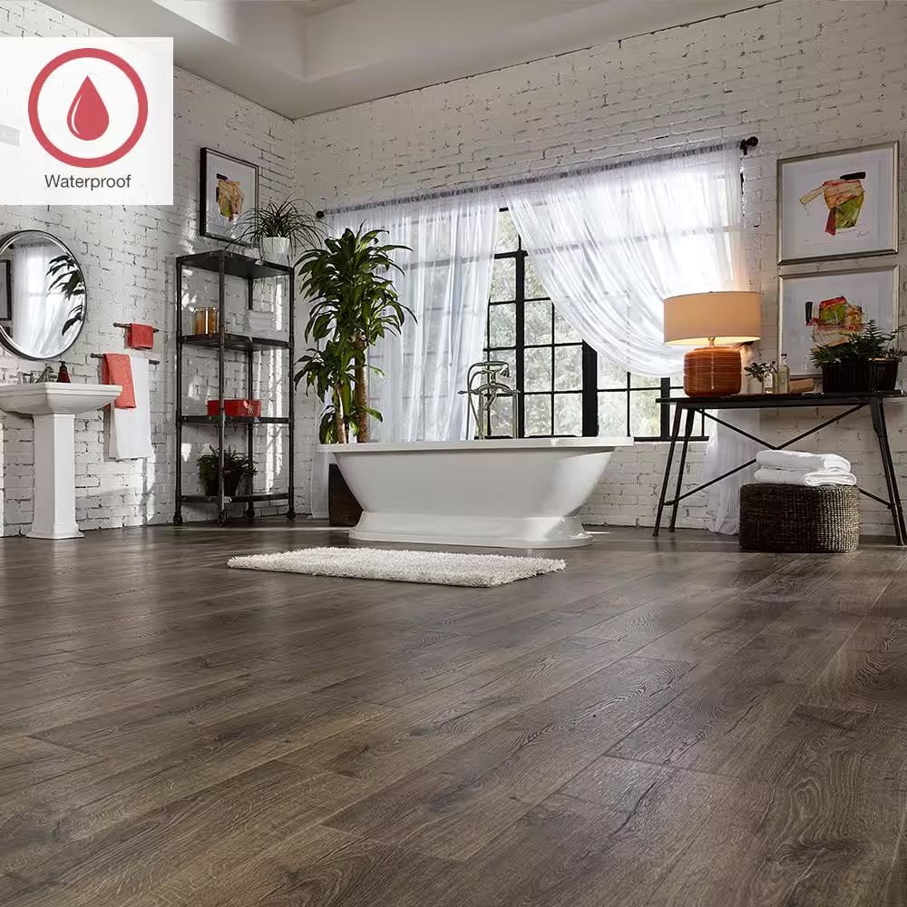 Outlast+ Vintage Pewter Oak 12 Mm T X 7.5 In. W Waterproof Laminate Wood Flooring (19.6 Sqft/Case)