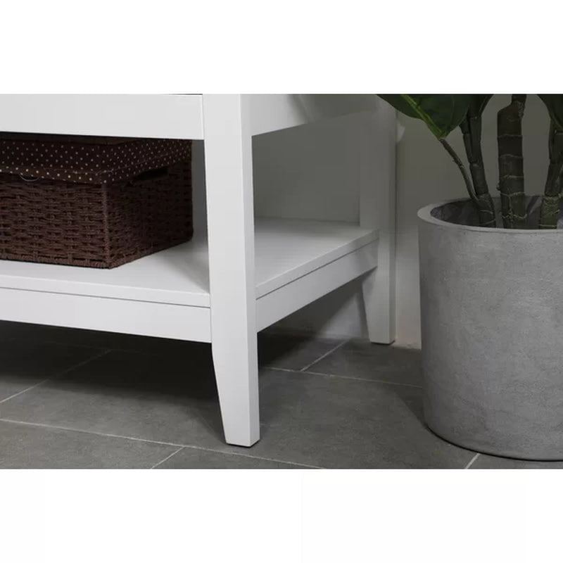 Trieste 29.87'' Free-Standing Single Bathroom Vanity with Quartz Vanity Top