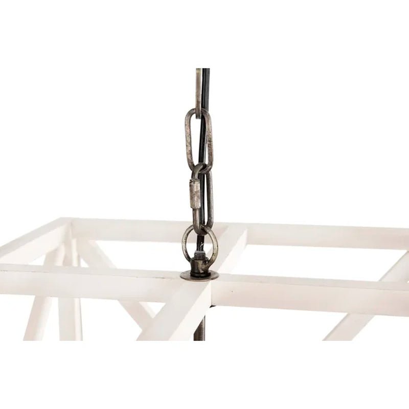 Sabrina 4 - Light Wood Lantern Geometric Chandelier