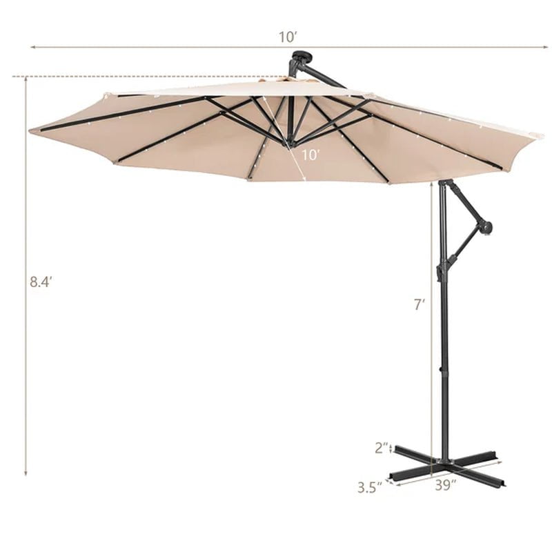 Goodspeed 120'' Lighted Cantilever Umbrella