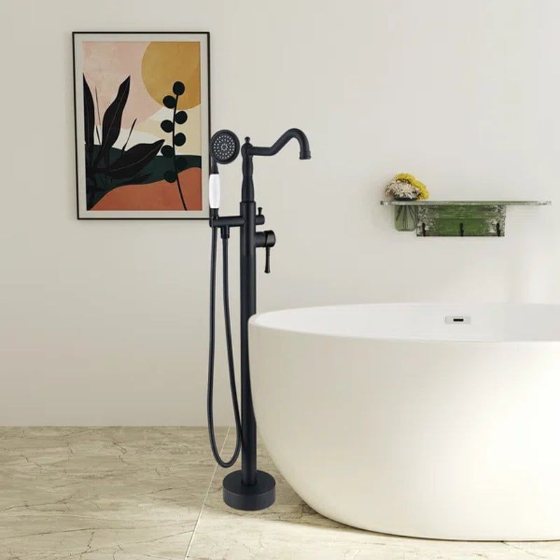 Double Handle Floor Mounted Freestanding Tub Filler