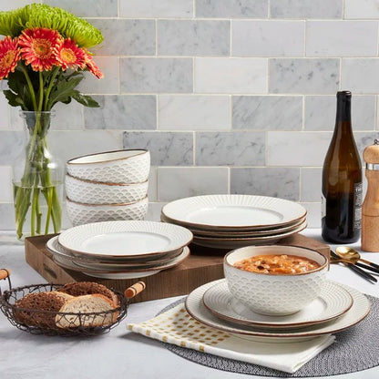 Hub Stoneware Dinnerware Set - Service for 4