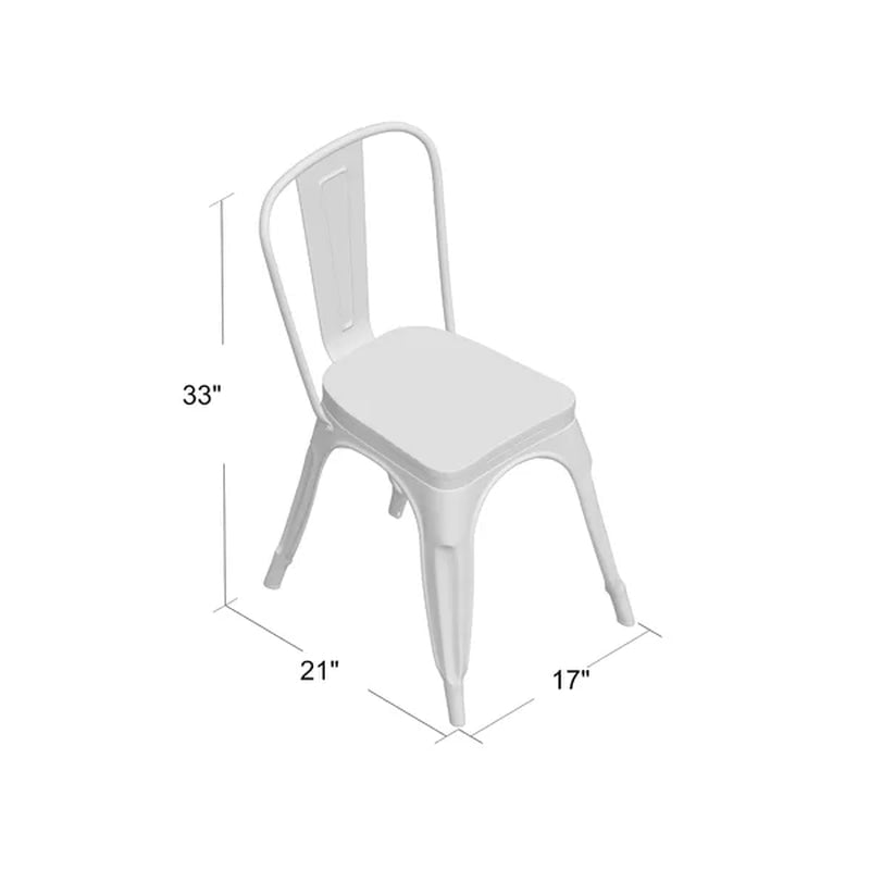 Collins Slat Back Stacking Side Chair in Gunmetal Gray/Brown