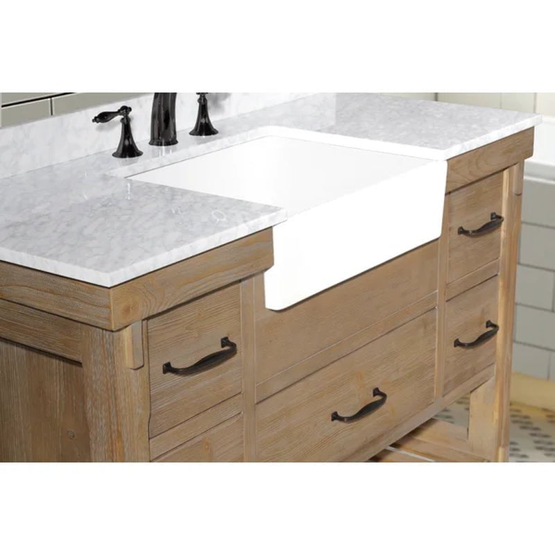 Giuliana 48'' Free-Standing Single Bathroom Vanity with Carrara Marble Vanity Top