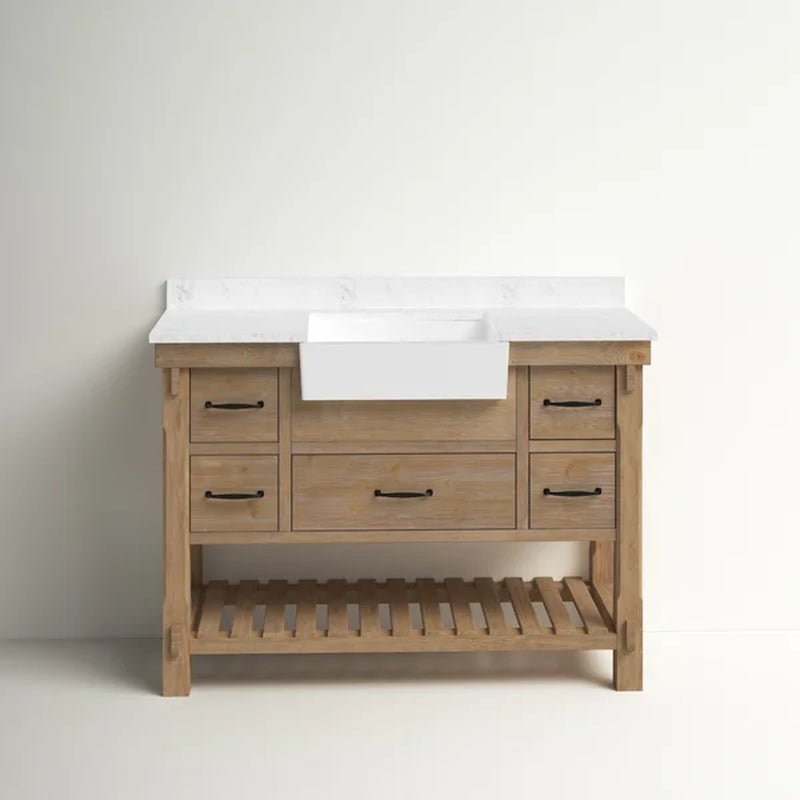 Giuliana 48'' Free-Standing Single Bathroom Vanity with Carrara Marble Vanity Top