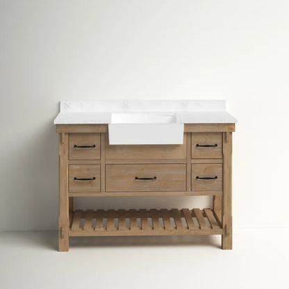 Giuliana 48'' Free-Standing Single Bathroom Vanity with Carrara Marble Vanity Top