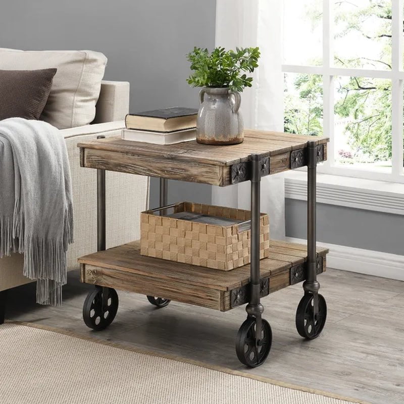 Factory 24'' Tall Floor Shelf End Table