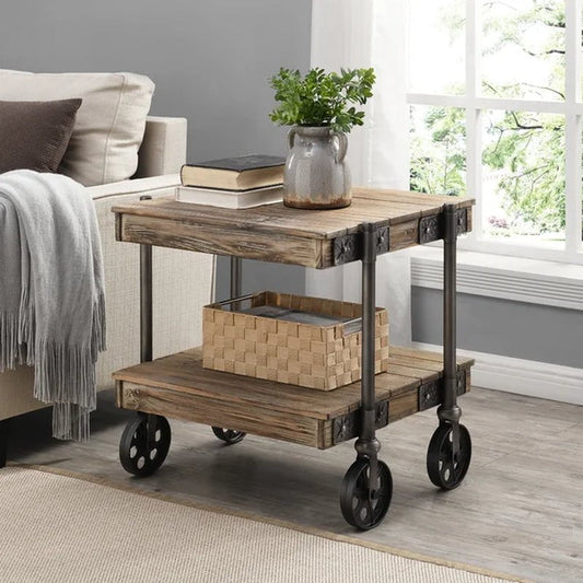 Factory 24'' Tall Floor Shelf End Table