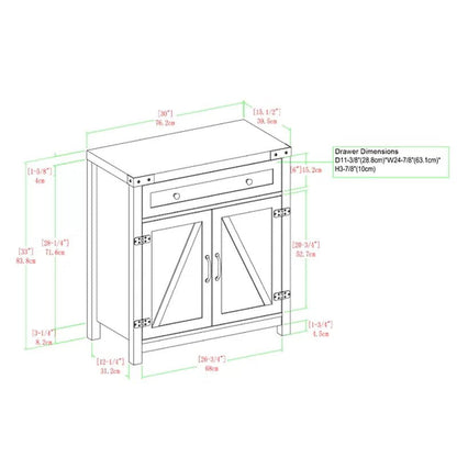 Coridon 33'' Tall 2 - Door Accent Cabinet