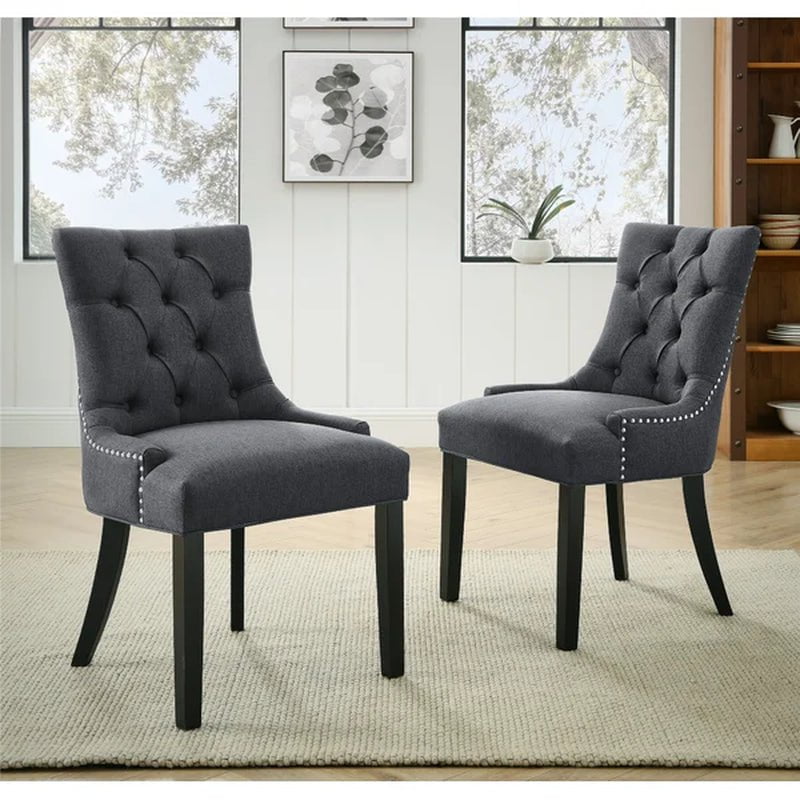 Tufted Linen Side Chair