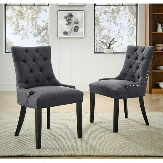 Tufted Linen Side Chair