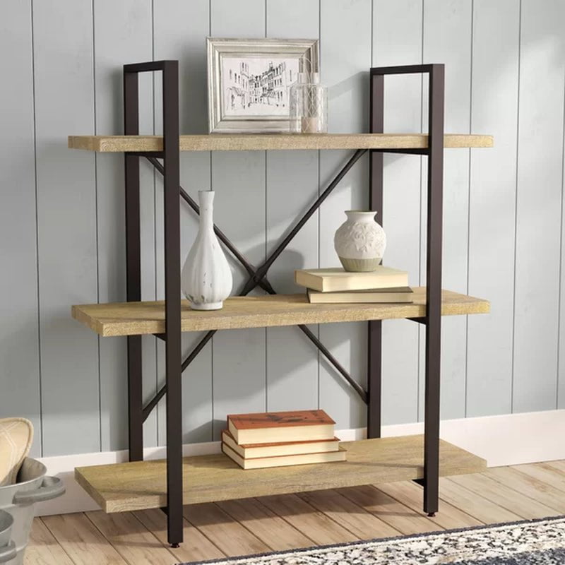 Cavallo 40'' H X 35.5'' W Iron Etagere Bookcase