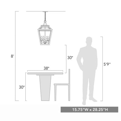 Massillon 4 - Light Dimmable Lantern Geometric Chandelier
