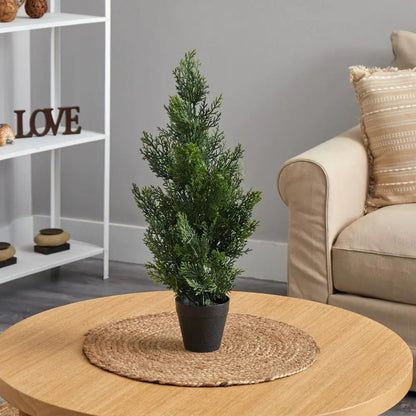 Indoor and Outdoor 2 Ft. Artificial Mini Cedar Pine Tree