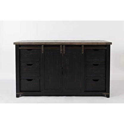 Westhoff 60'' Wide 6 Drawer Pine Solid Wood Credenza