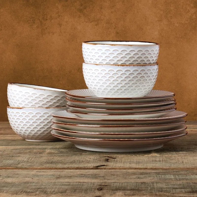Hub Stoneware Dinnerware Set - Service for 4