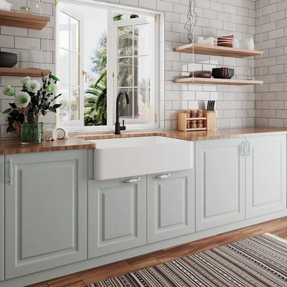 Feast 33" L X 20" W Farmhouse Kitchen Sink with Sink Grid and Basket Strainer