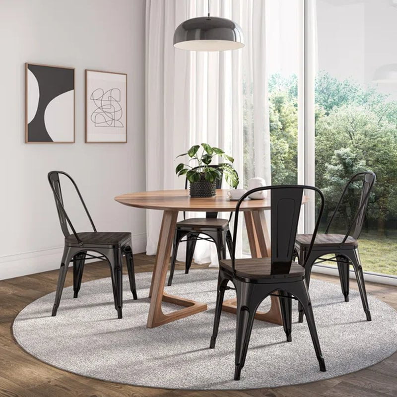 Linzy Slat Back Stacking Side Chair