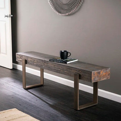 Radabaugh Rustic Industrial Reclaimed Wood Bench