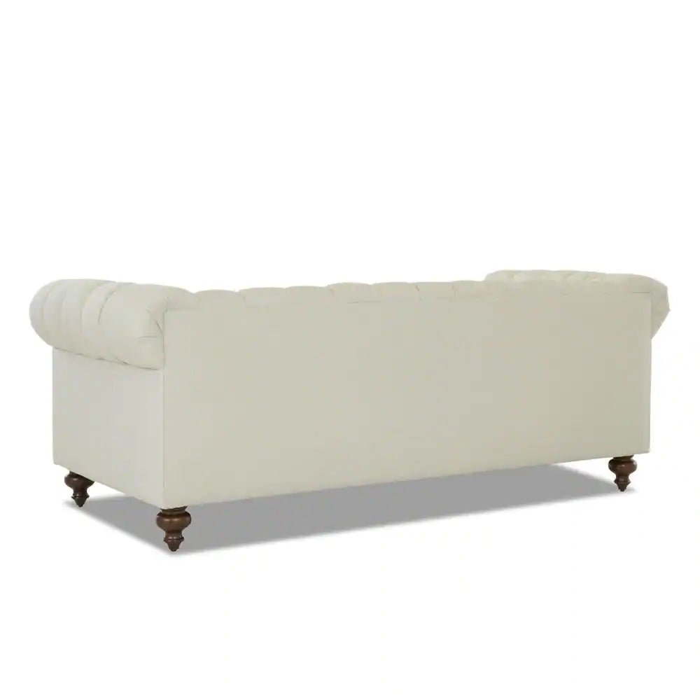 Blakely 95 In. Max Buff Natural Tweed Fabric 3 -Seater Chesterfield Sofa with Removable Cushions