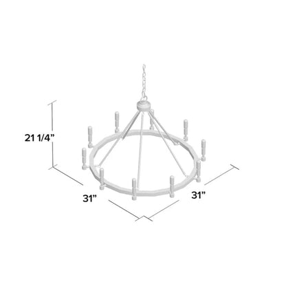 Calvin 10 - Light Dimmable Wagon Wheel Chandelier