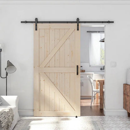 Paneled Wood Sliding Barn Door with Installation Hardware Kit