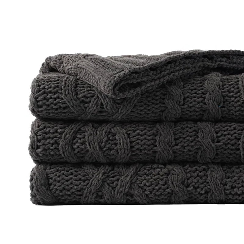 Davey Cable Knit Throw Blanket