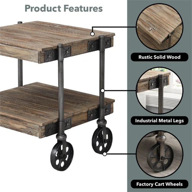 Factory 24'' Tall Floor Shelf End Table