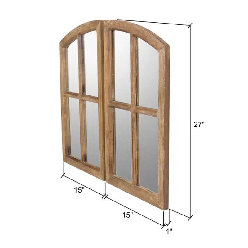 Kissena Window Pane Wood Wall Mirror
