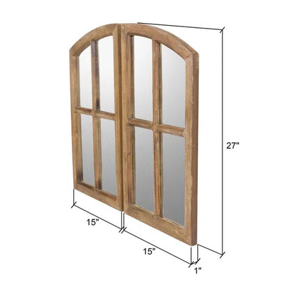 Kissena Window Pane Wood Wall Mirror