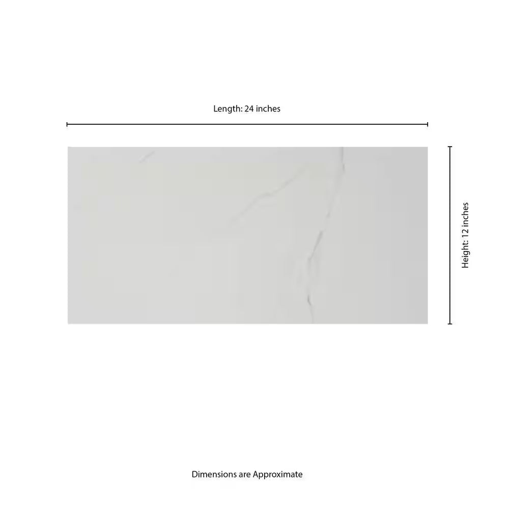 Carrara 12 In. X 24 In. Polished Porcelain Stone Look Floor and Wall Tile (16 Sq. Ft./Case)