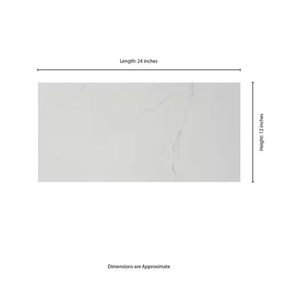 Carrara 12 In. X 24 In. Polished Porcelain Stone Look Floor and Wall Tile (16 Sq. Ft./Case)