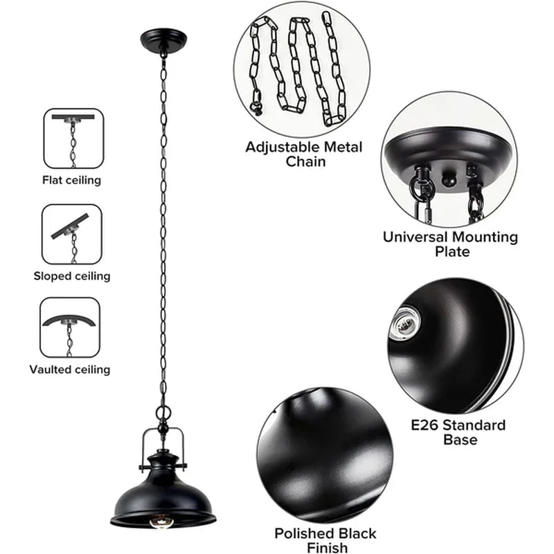 Waynetown 1 - Light Single Dome Pendant