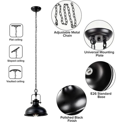 Waynetown 1 - Light Single Dome Pendant