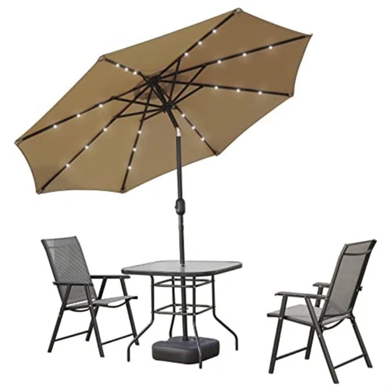 Franzius 8.86' Patio Market Umbrella with Solar Led Lights