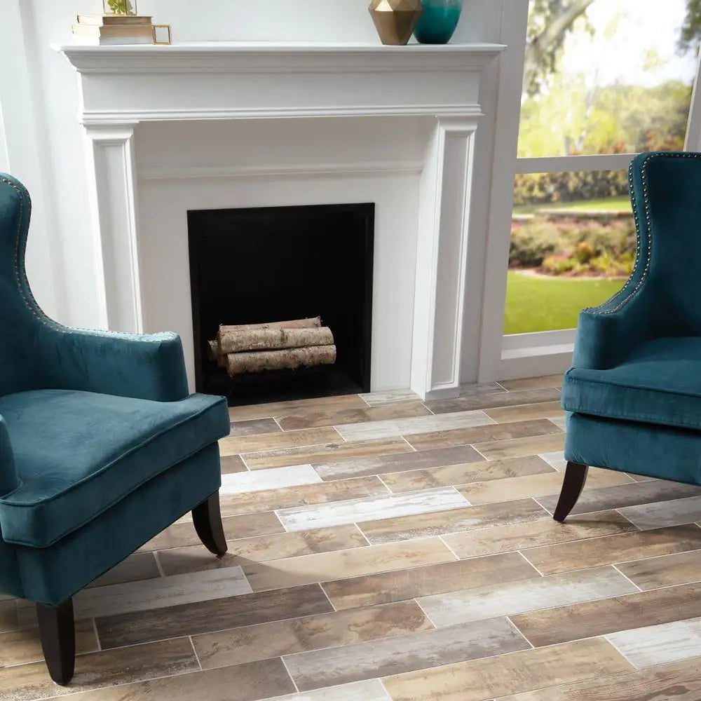 Montagna Wood Vintage Chic 6 In. X 24 In. Porcelain Floor and Wall Tile (14.53 Sq. Ft. / Case)