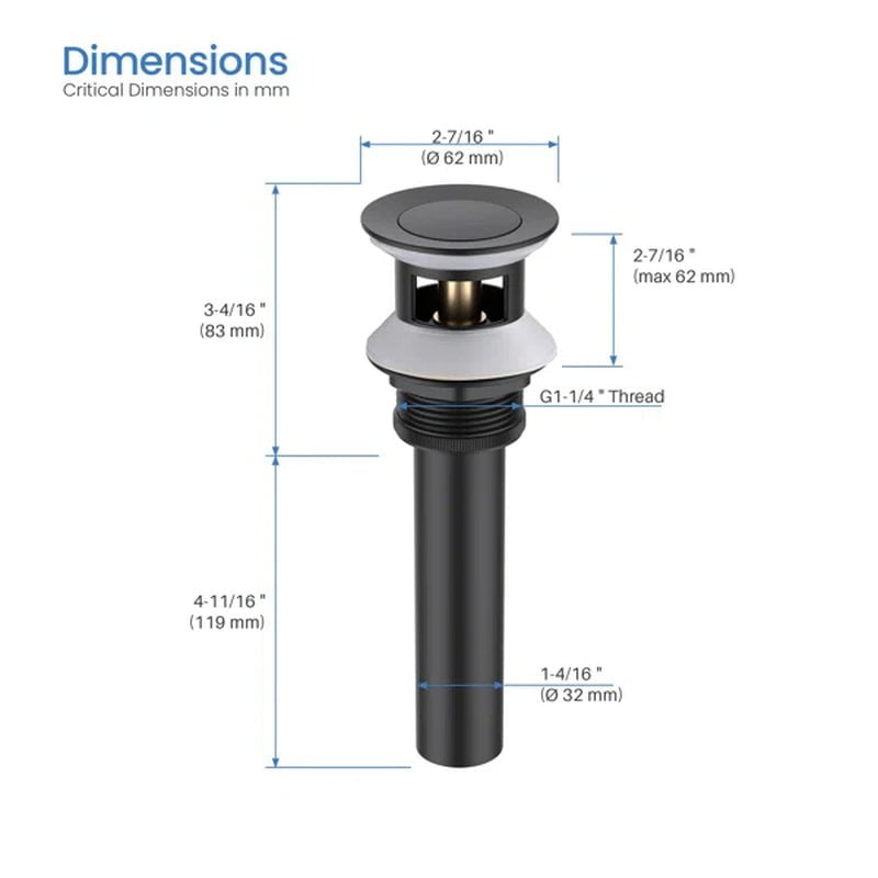 Circular Single Hole Bathroom Faucet with Drain Assembly