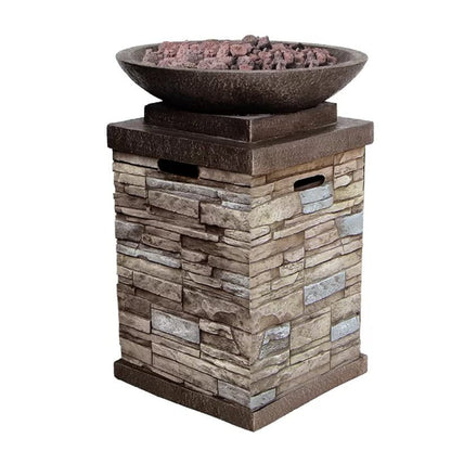 Newcastle 29.13'' H X 19.49'' W Polyresin Propane Outdoor Fire Column
