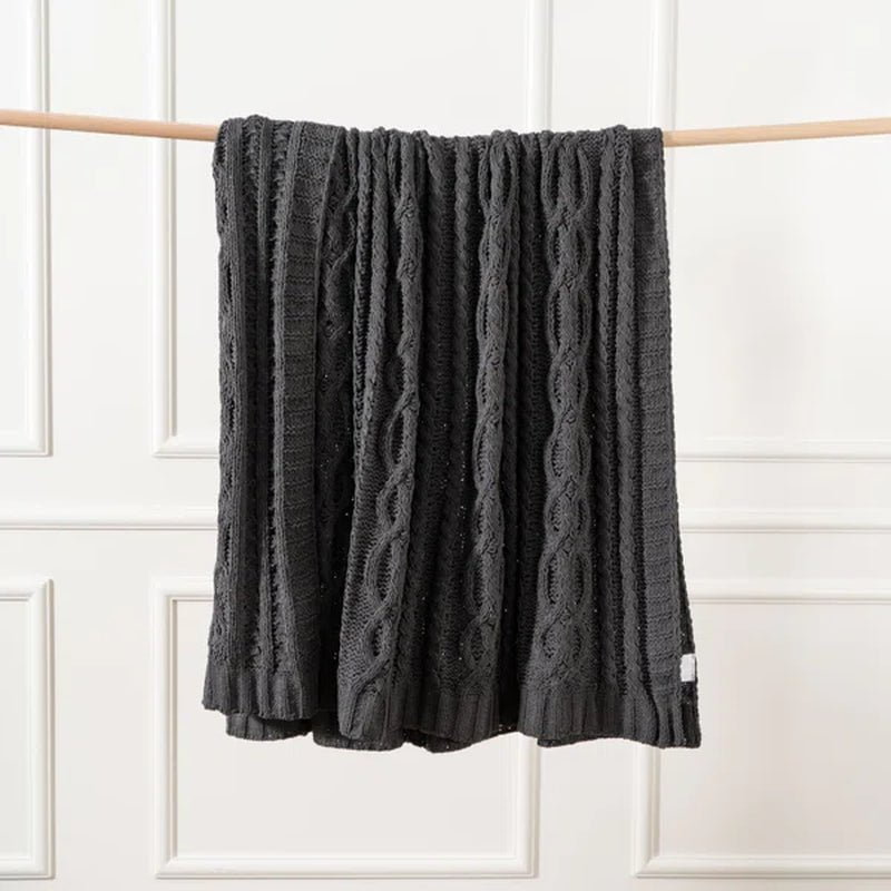 Davey Cable Knit Throw Blanket
